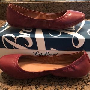 Brand new with box, Lucky Brand wine ballet flats